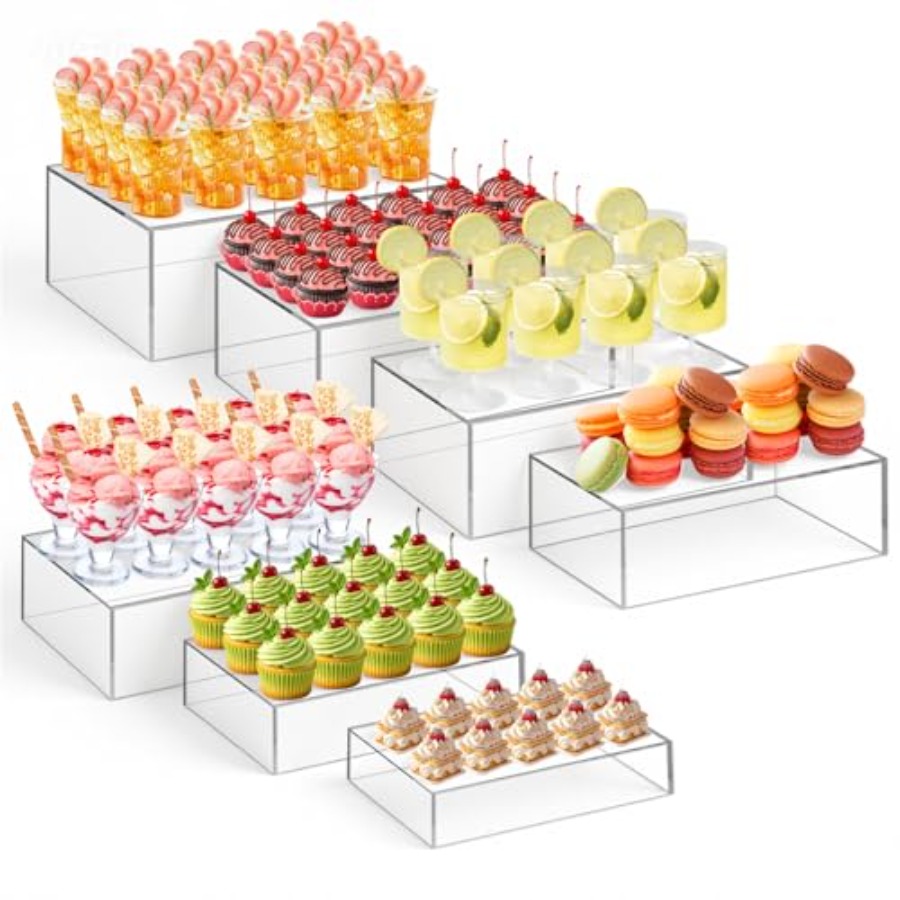 Display Risers Set - Zestaw podstawek do stołu deserowego: akrylowe,